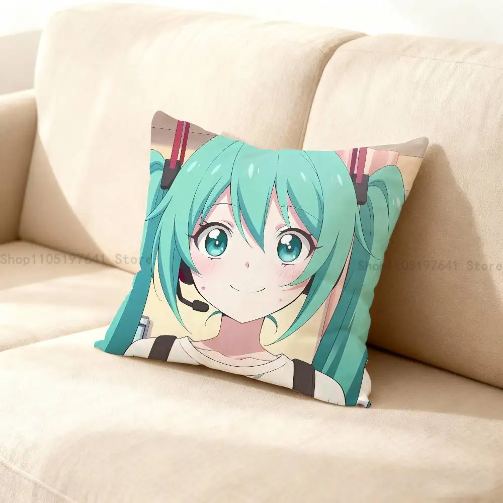 

Anime M-MIKU-S Anime Celebrity Merchandise All-Match Printed Pillow Case Sofa Car Office Room Decoration Protector