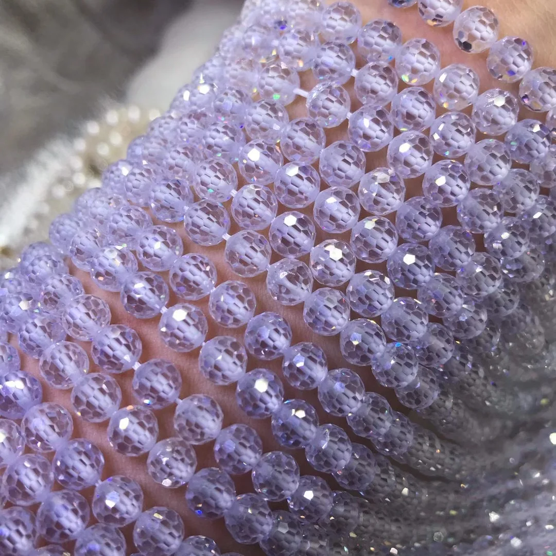 

white ZIRCON round faceted 2mm 3mm 4mm 6mm Wholesale for DIY jewelry necklace 38cm LOOSE BEADS