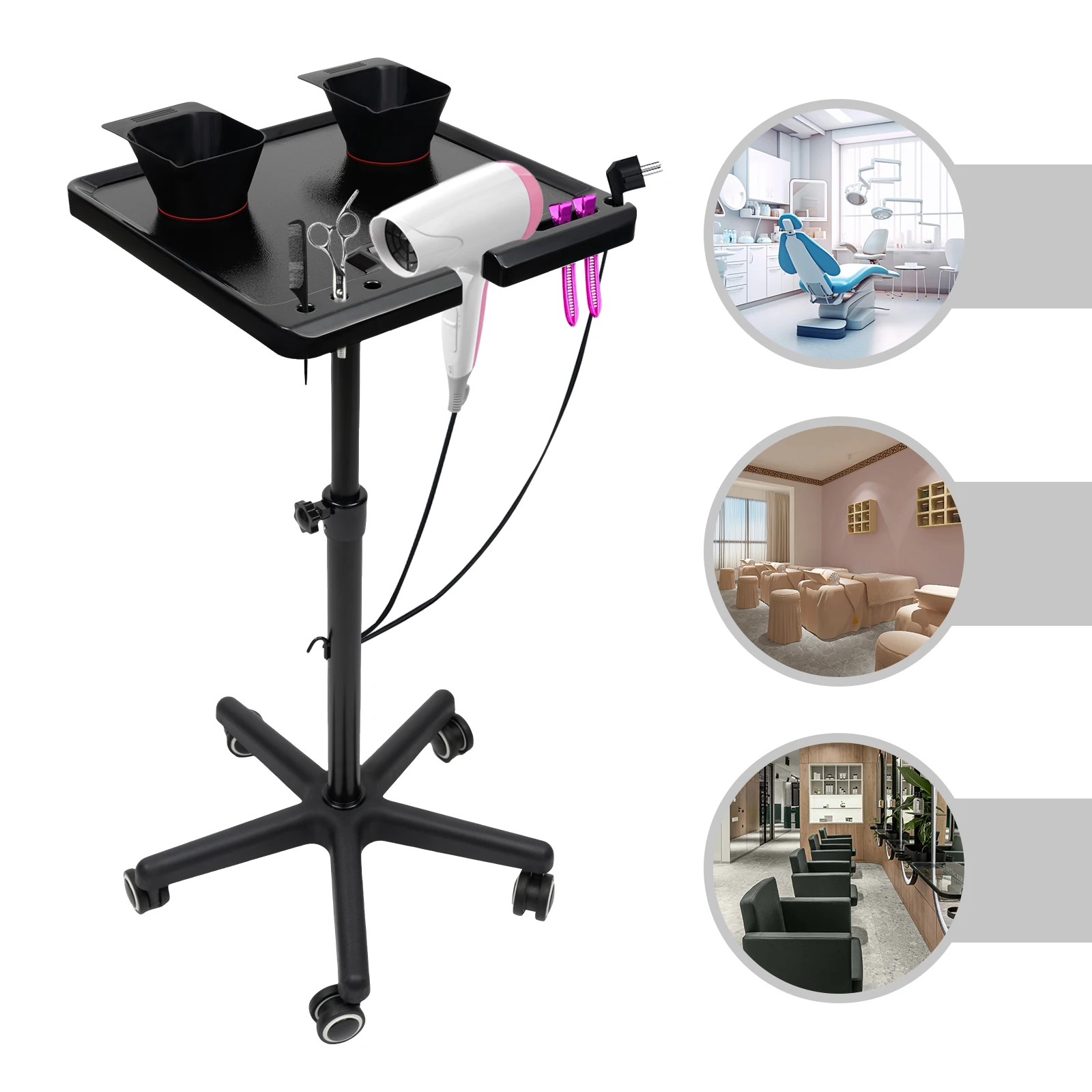 

Scalable Magnetic Suction Salon Tray on Wheels Hair Stylist Instrument Tray Salon Tray Cart