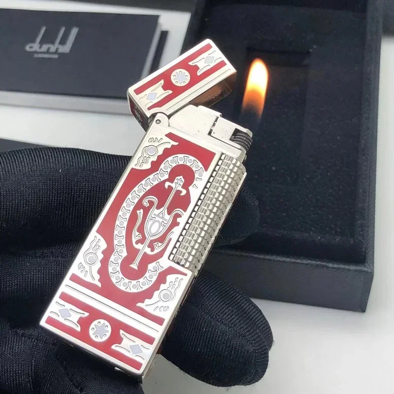 

Dunhlii модная бутановая газовая зажигалка шлифовальный круг зажигание уличная портативная надувная зажигалка аксессуары для сигарет