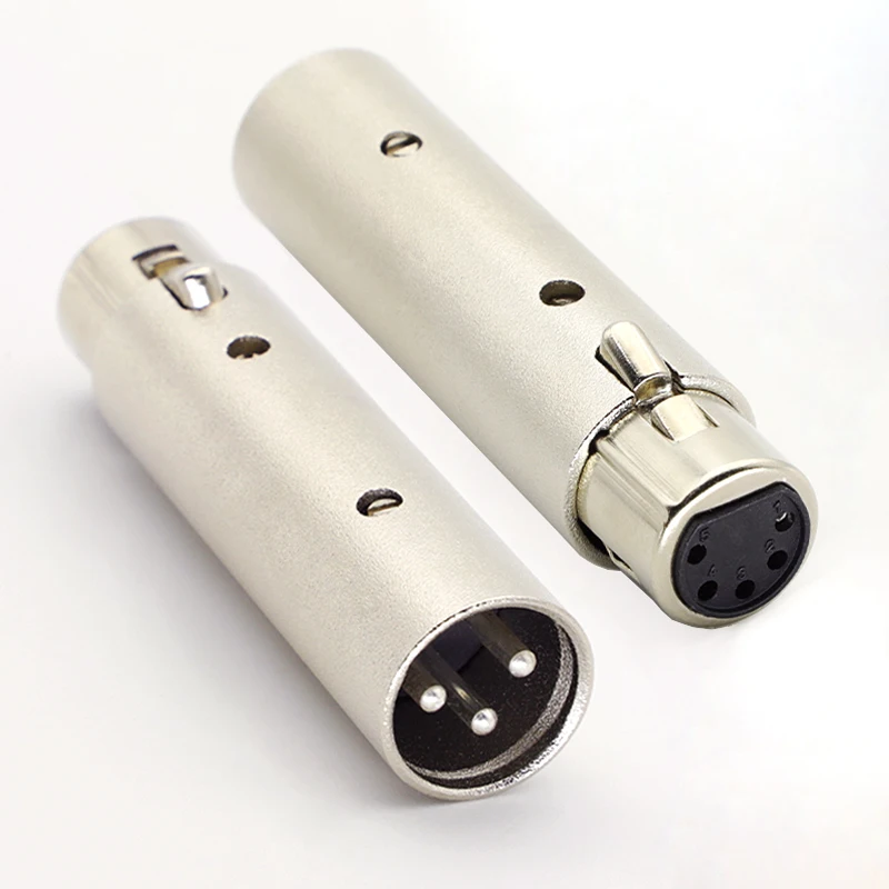 

1pcs High quality XLR 3 Pin Male To 5 Pin DMX Female Converter Audio Adapter for Stage Light Cable Microphone audio Connector