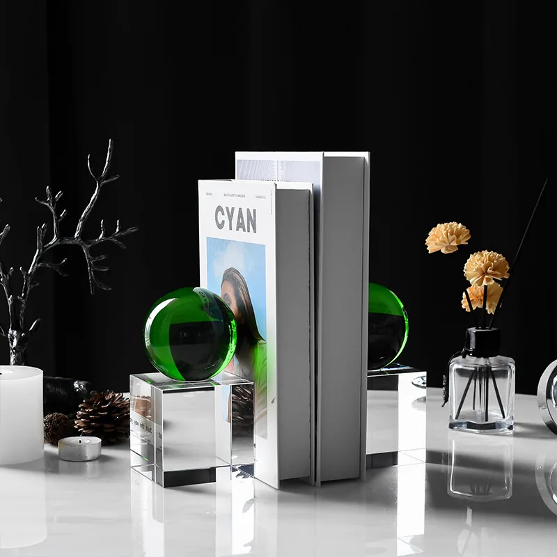 Manufacturer light luxury crystal bookbaffle model room desktop creative living room wine cabinet home gift crystal ball