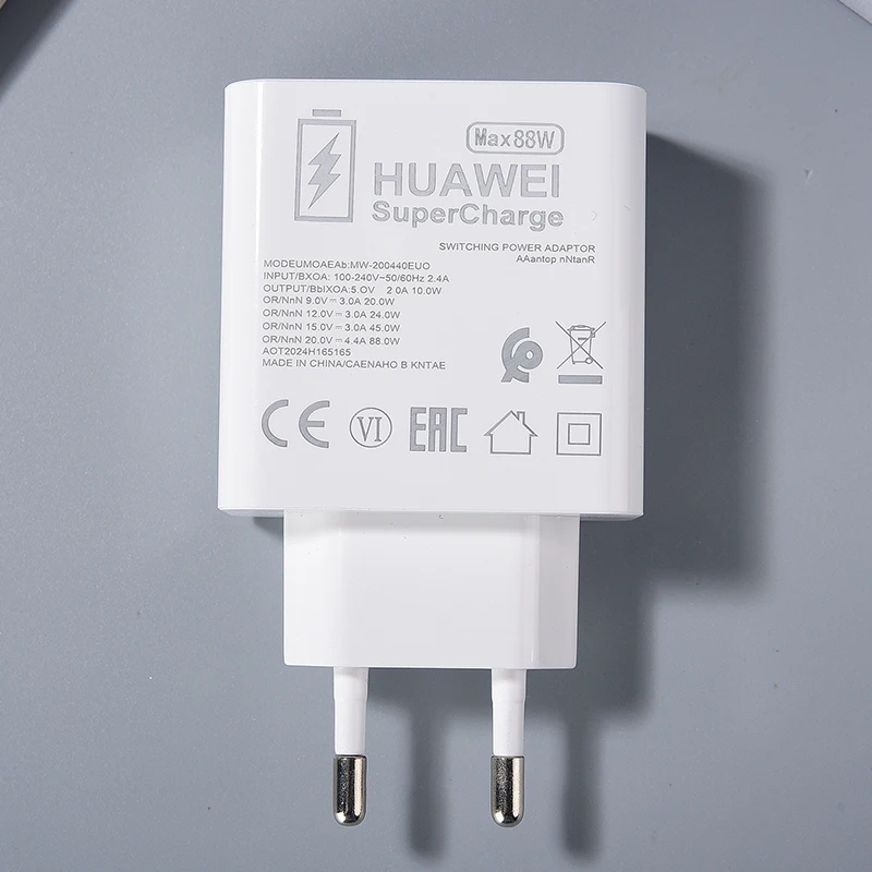 شاحن فائق السرعة Pro ، منفذ مزدوج ، محول طاقة USB C ، كابل 6A ، Mate 60 ، 50 ، RS ، X5 ، Nova 12 ، 88W ، أصلي