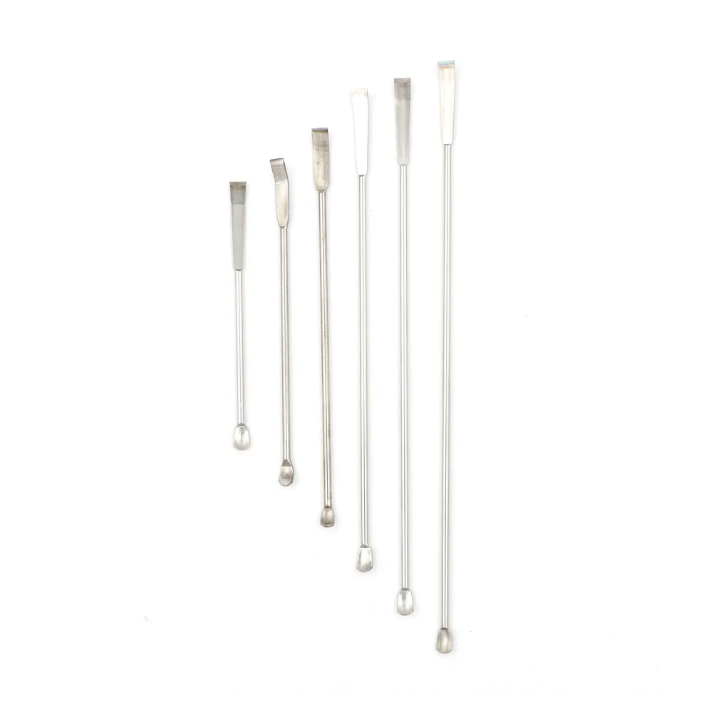 1 pz 6 stili 304 in acciaio inox Micro medicina cucchiaio spatola raschietto cucchiaio attrezzature da laboratorio 10cm-22cm