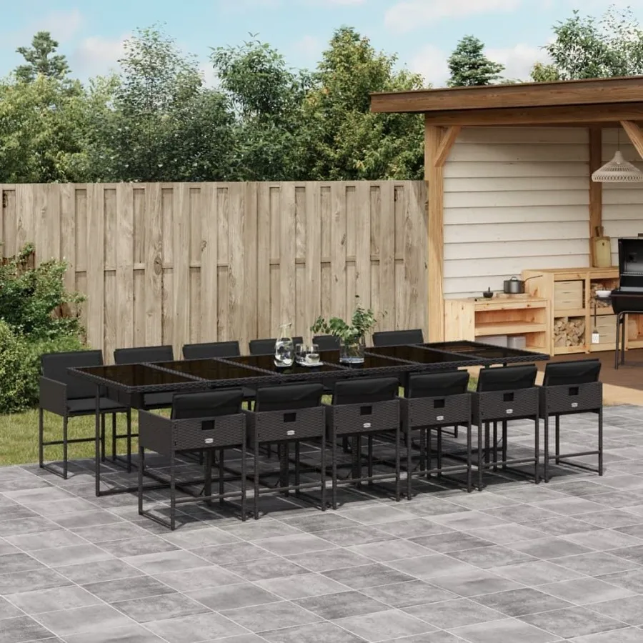 

Garden Dining Set Black