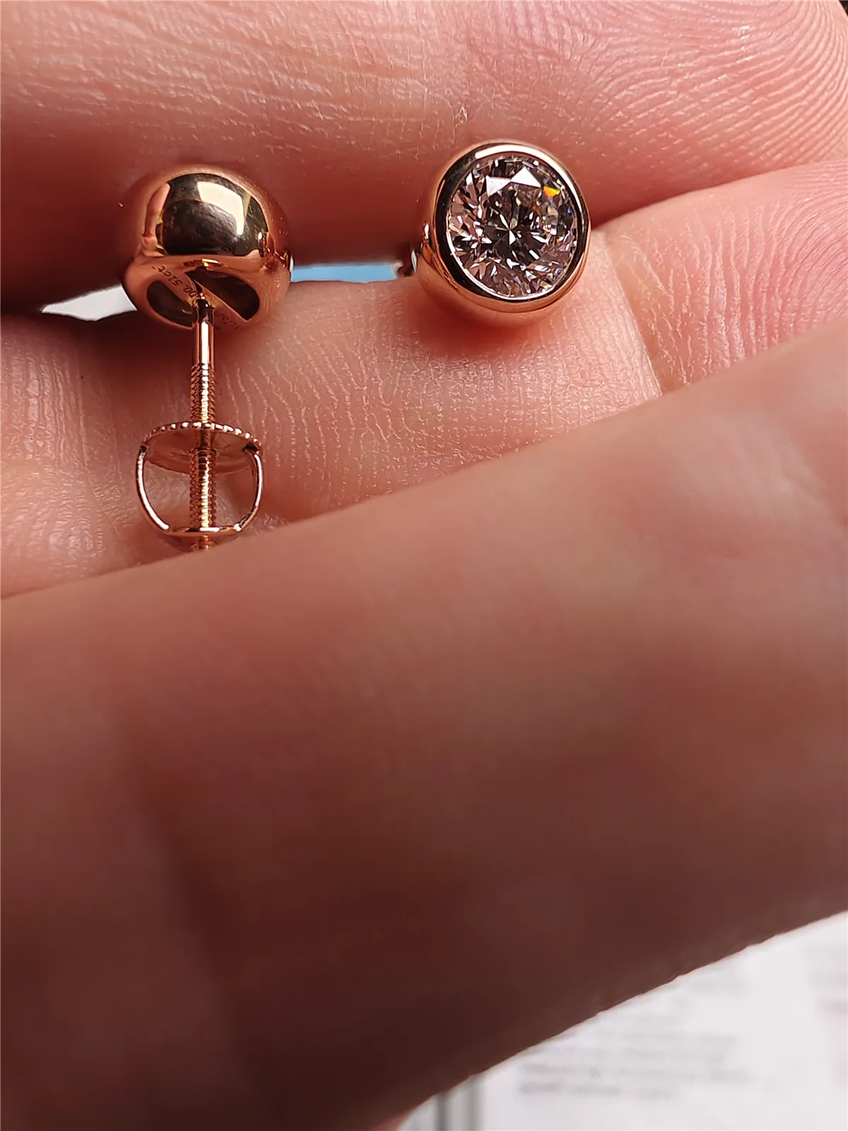 

Серьги-гвоздики из цельного золота 18 карат с бриллиантами в форме пузыря, серьги-гвоздики с фасолью 0,5 карата, ювелирные изделия на заказ, оптовая продажа