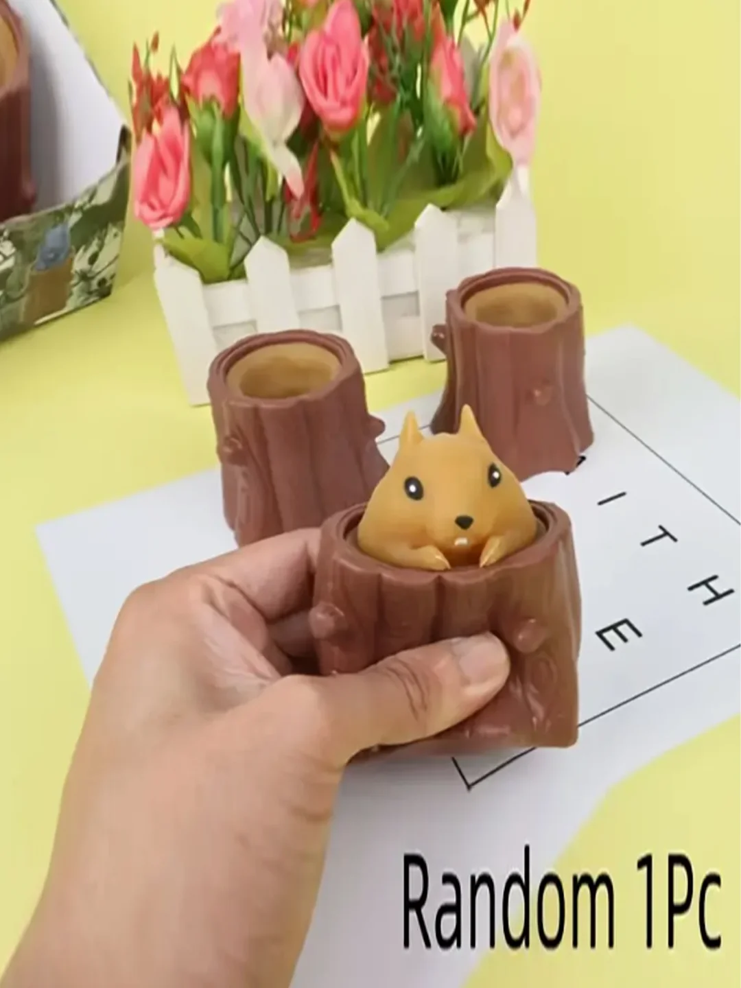 

Сенсорный настольный держатель для ручек One Squirrel Stump Pressure Release Squeeze - Прочный пластиковый вентиляционный сенсорный элемент для снятия стресса