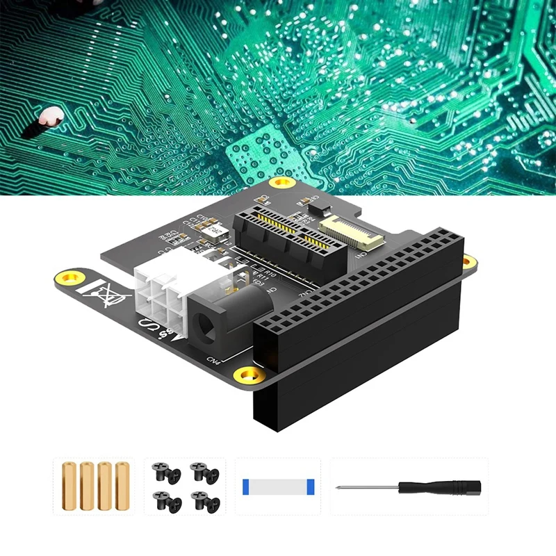 For Raspberry Pi 5 Pcie FFC To Pcie X1 Slot HAT Expansion Board Gen2 Gen3 For Raspberry Pi With 40Pin GPIO Connector