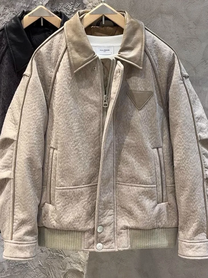 

Модная зимняя утепленная мужская пуховая куртка с декоративной молнией, свободного кроя, повседневная верхняя одежда