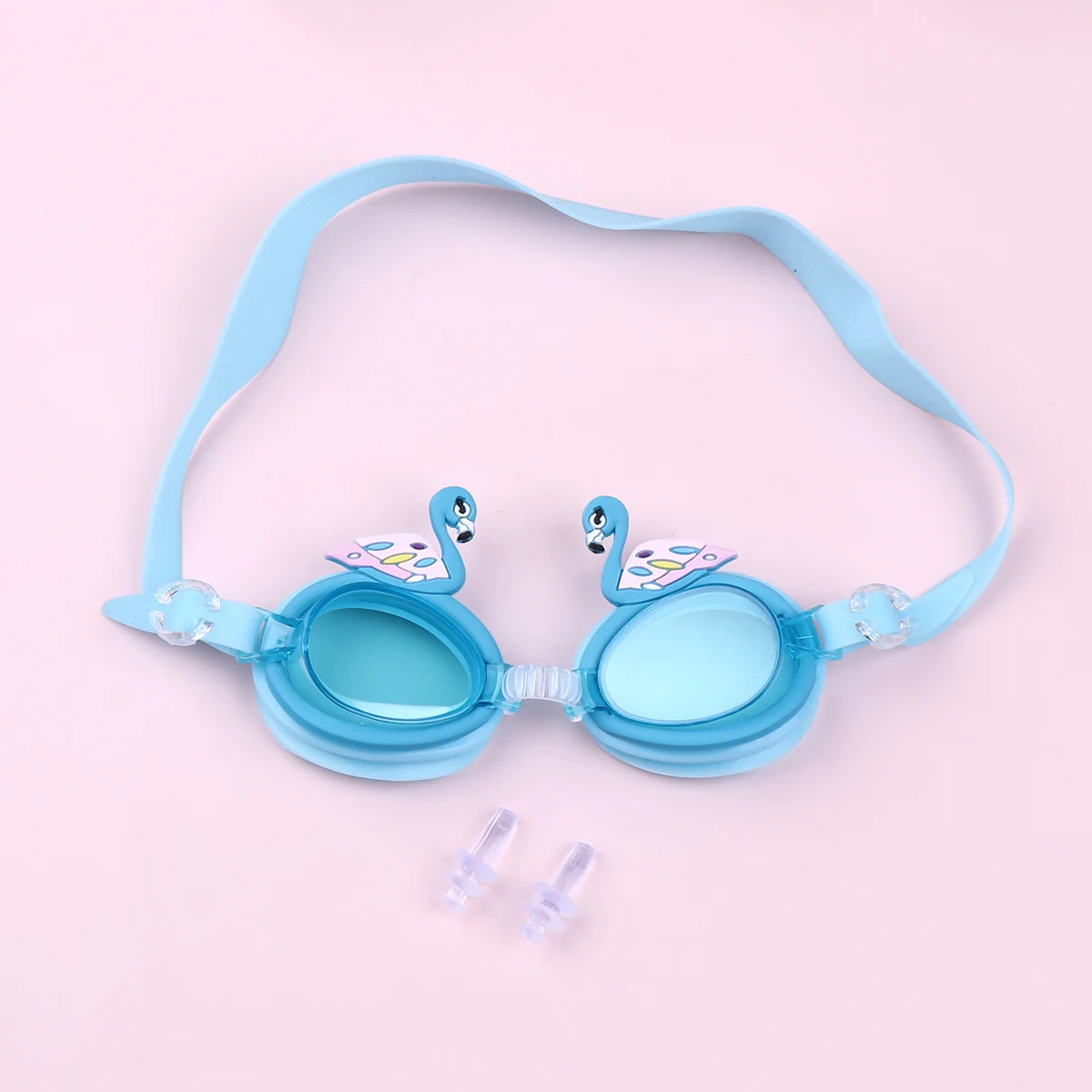 Beach Pool Accessories Eye Glasses Anti-Fog Swimming Swan Decorative Kids Eyewear Goggles Adjustable Water Proof Cartoon