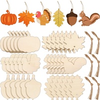 6pcs/set Wooden Pumpkin Autumn Leaves Hanging Craft For Thanksgiving Home Door Garden Decorations Kids DIY Painting Ornaments