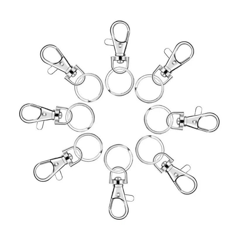 100x Keychain Hooks Trigger Lobster Clasp with Ring for DIY Jewelry Craft Dropship