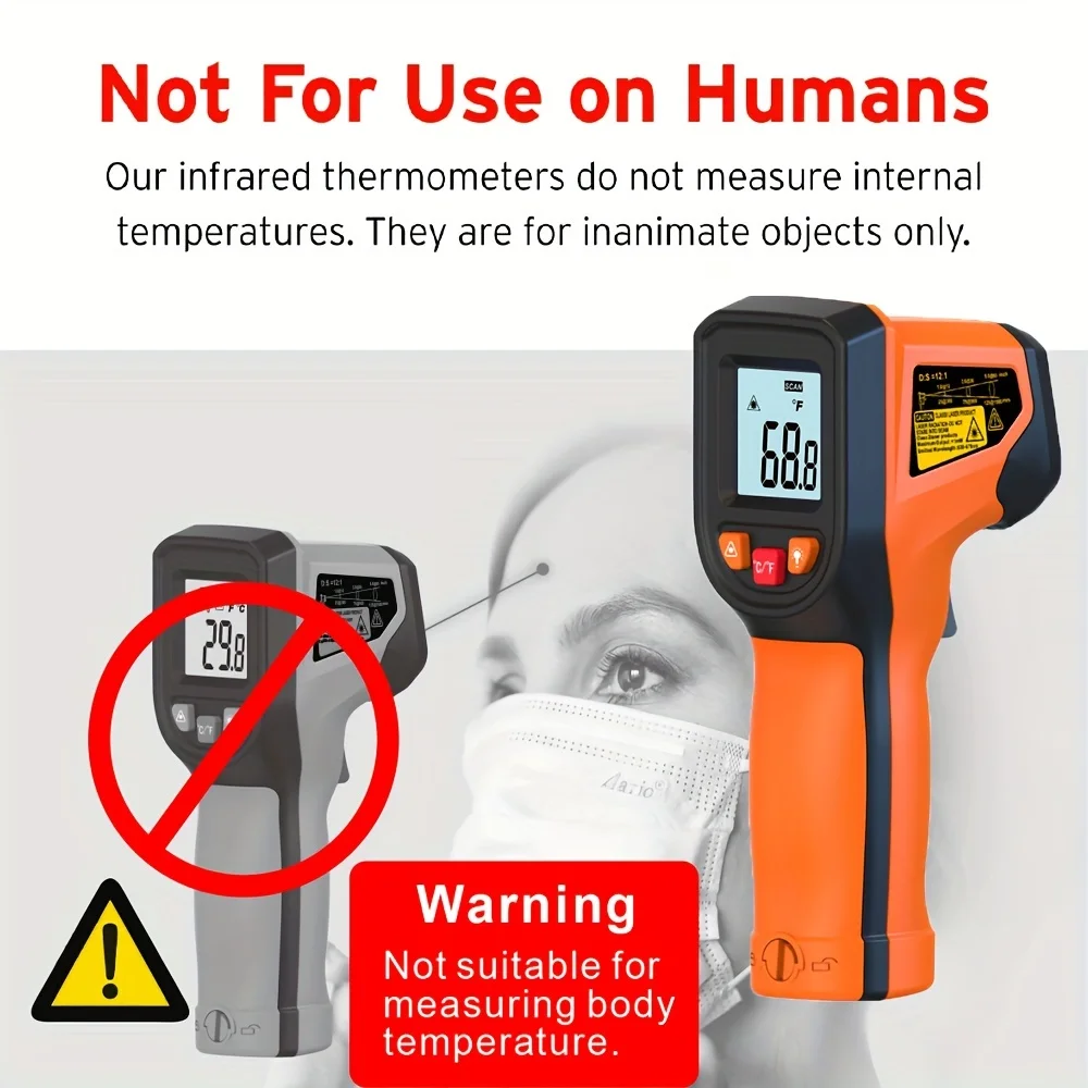 NJTY T600 T600A Infrarot-Thermometer, Laser-Temperaturpistole, Sensor, tragbar, berührungslos, IR-LCD, Wärme, Industrie-Pyrometer 600 ° C – Detail 6