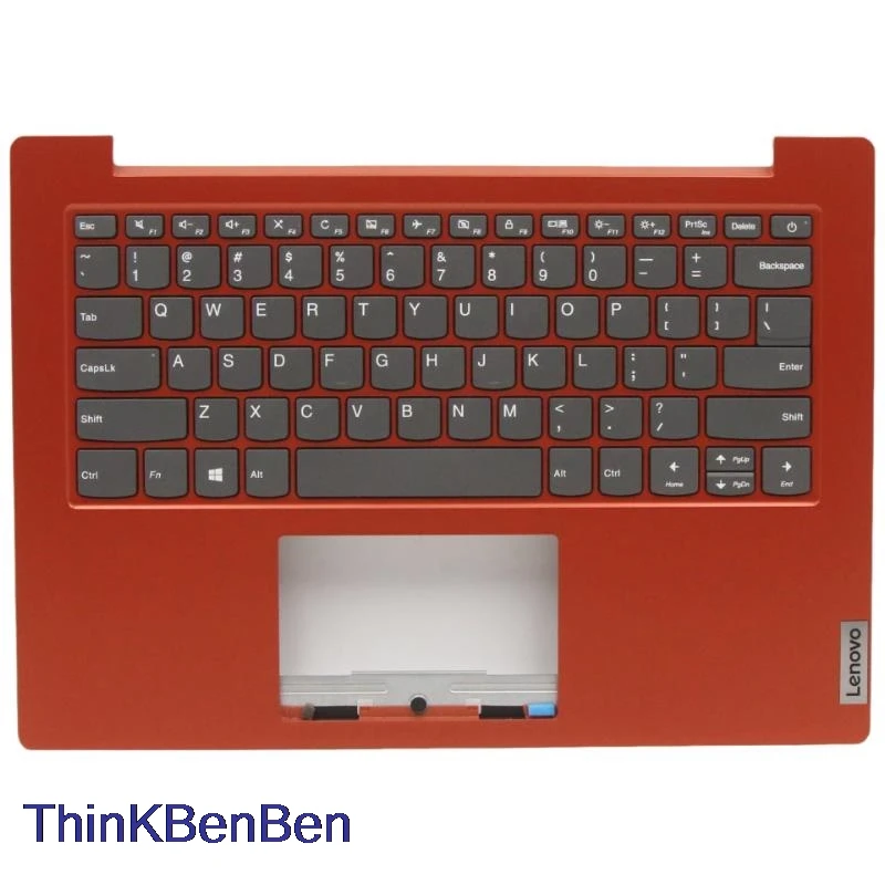 US English Flame Orange Keyboard Upper Case Palmrest Shell Cover For Lenovo Ideapad 1 14 14ADA05 5CB0Z56874