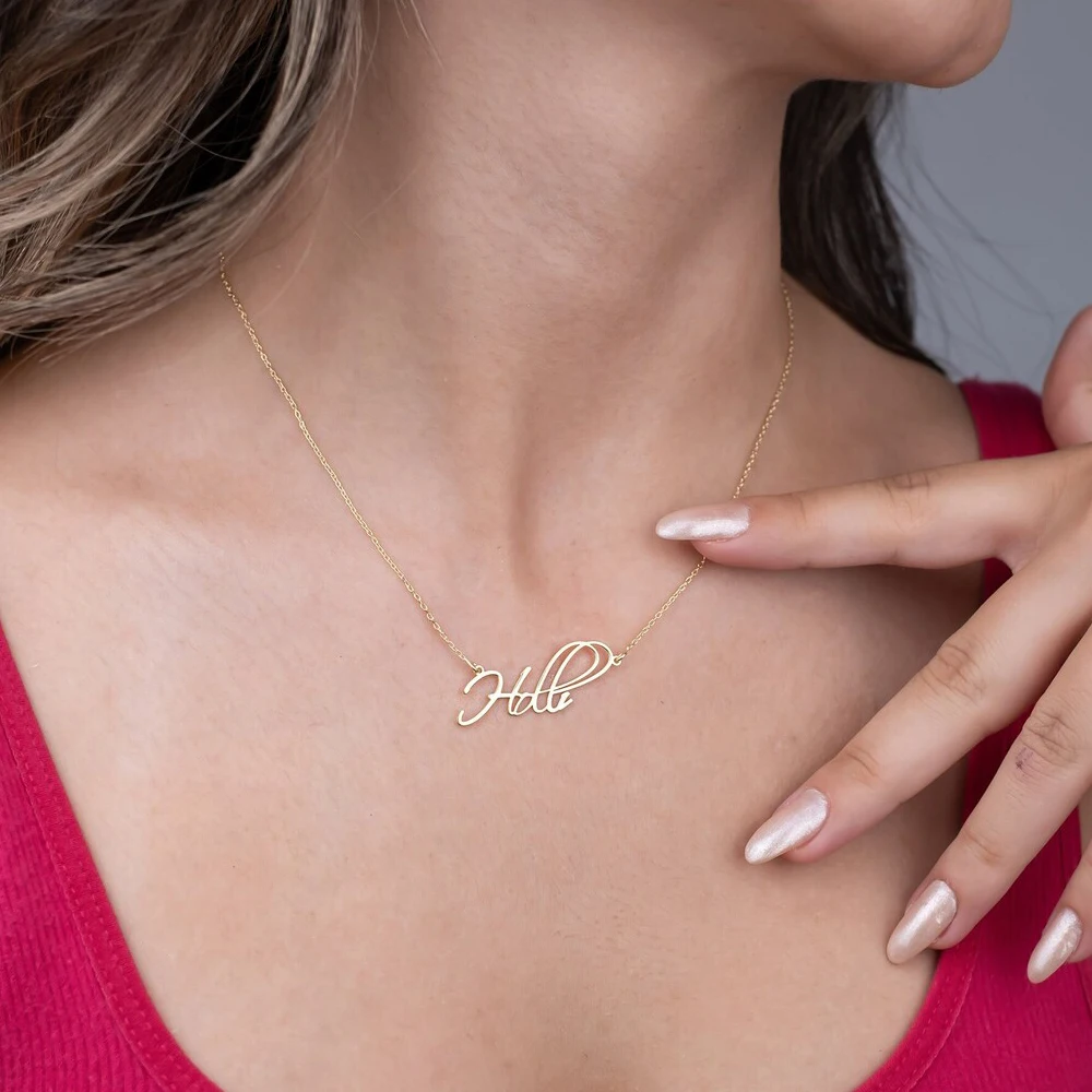 Aangepaste naam ketting gepersonaliseerde mode roestvrijstalen metalen ketting eenvoudige stijl damessieraden paar verjaardagscadeau