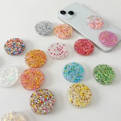 Geometric Jelly Color Sequins Circle Phone Holder Smartphone Grip Tok Universal Smart Tok For iPhone Samsung Socket Lazy Bracket