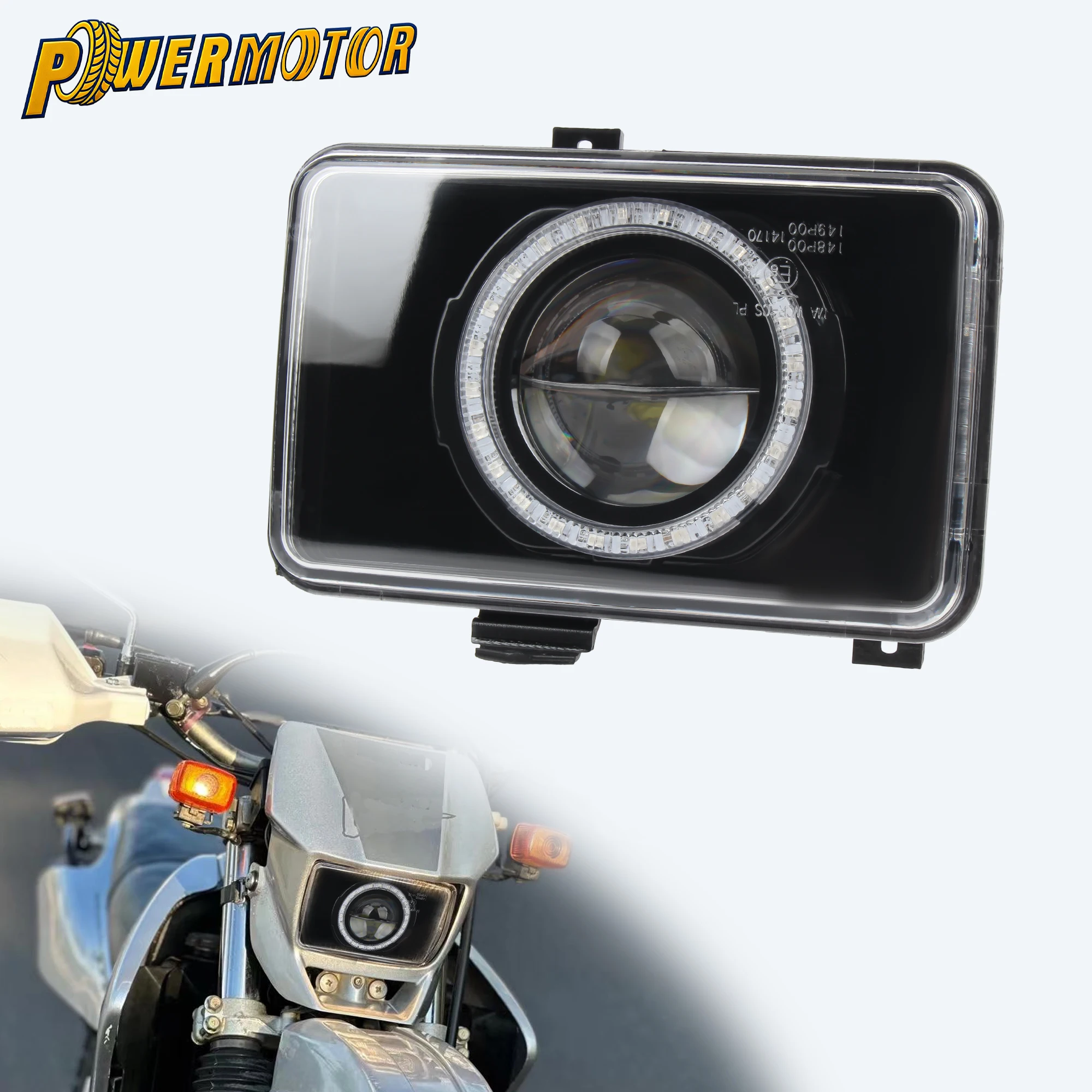 

V6 Headlight APP Control Motorcycle Angel Eye Light For Yamaha DT 125 200 350 R RE X Pit Dirt Bike Mounting Accessories Racing