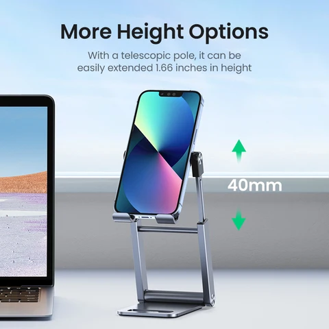 UGREEN алюминиевая подставка для телефона и планшета, совместима с iPhone, Xiaomi, Samsung, Huawei — пример использования