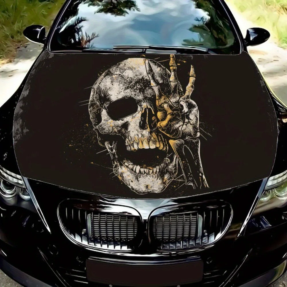 

Hail to the Bones: Mysterious Night Posture Car Vinyl Wraps, Vinyl Car Hood Graphics, Mysterious Pattern Vinyl Des