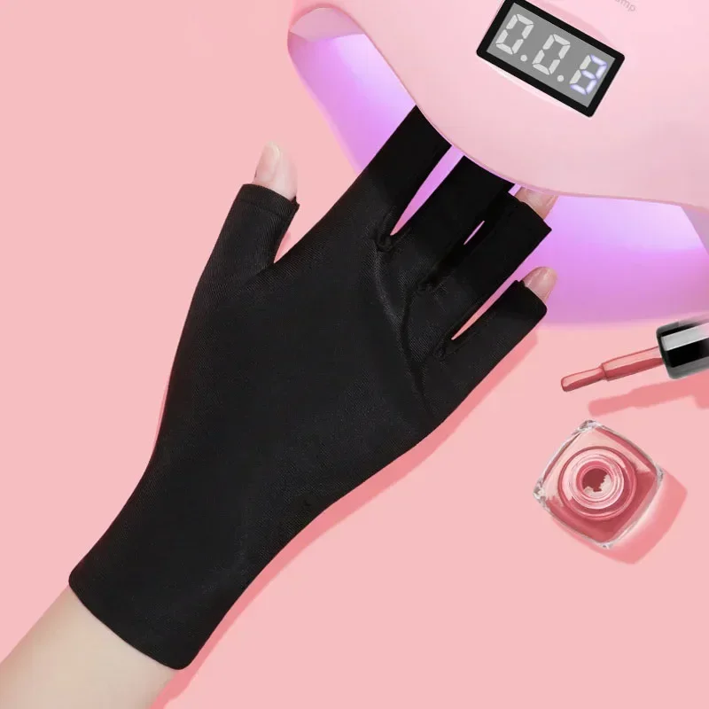 UPF 50 + 1 زوج مكافحة الأشعة فوق البنفسجية حماية الإشعاع قفازات الأظافر LED مصباح مسمار الأشعة فوق البنفسجية حماية قفاز هلام مسمار مجفف ضوء مسمار الفن المعدات