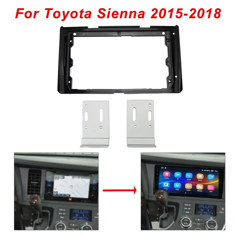 

9 Inch Car Frame Fascia Canbus Box Adapter Decoder for Toyota Sienna 2015-2018 Android Radio Dash Fitting Panel Kit