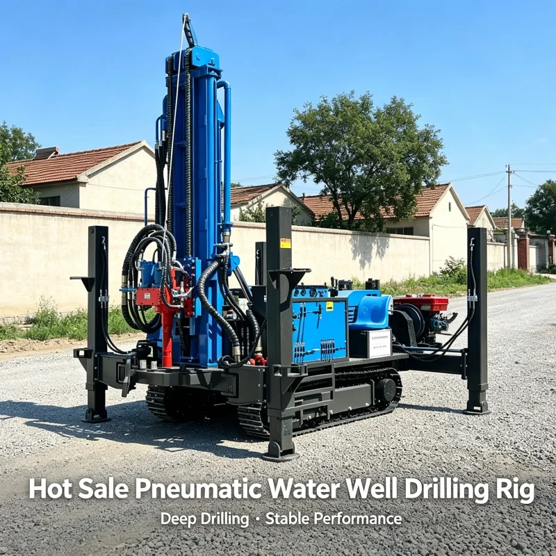 Customized Crawler Pneumatic Water Well Drilling Rig, Diesel‑powered Hard Rock Well Drilling Machinery for Mountain Job Sites