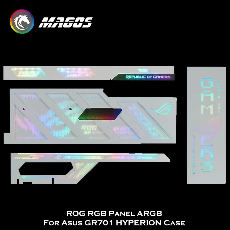 Asus GR701 ROG HYPERION Funda RGB Panel ARGB 4 Piezas Kit Soporte MB 5V SYNC (Caja No incluida), Nueva llegada