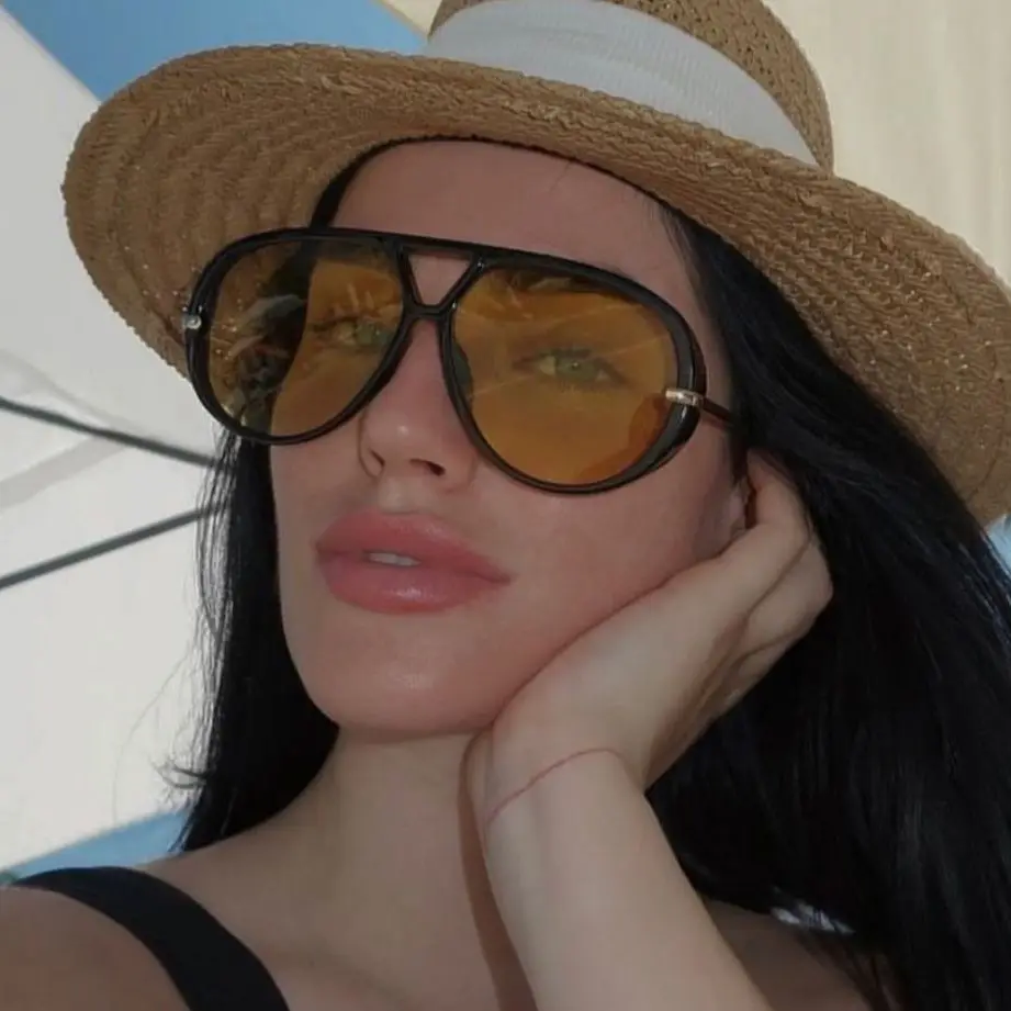 Vintage y2k Big Frame Pilot Sunglasses Women For Men Popular Luxury Brand Designer Sun Glasses Punk Rivet Oversized Shades UV400