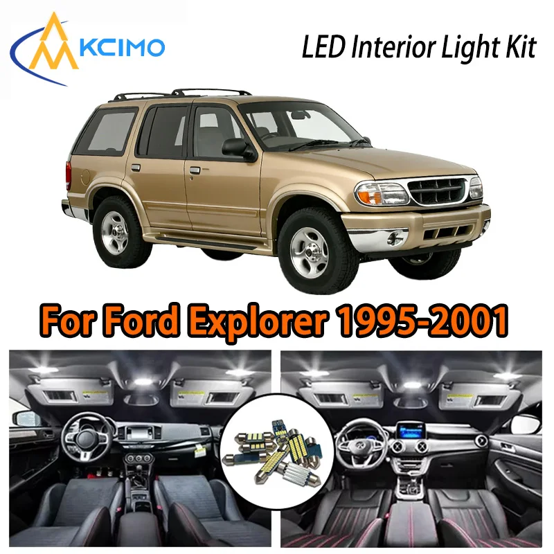 

KCIMO For Ford Explorer 1995-2001 Premium LED Interior Kit - 2 Colors , Quick Installation, Long-Lasting
