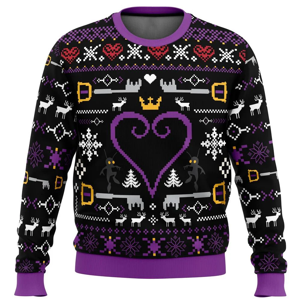 Keyblade Sora Kingdom Hearts Ugly Christmas Sweater Gift Santa Claus Pullover Men 3D Sweatshirt And Top Autumn And Winter Clothi