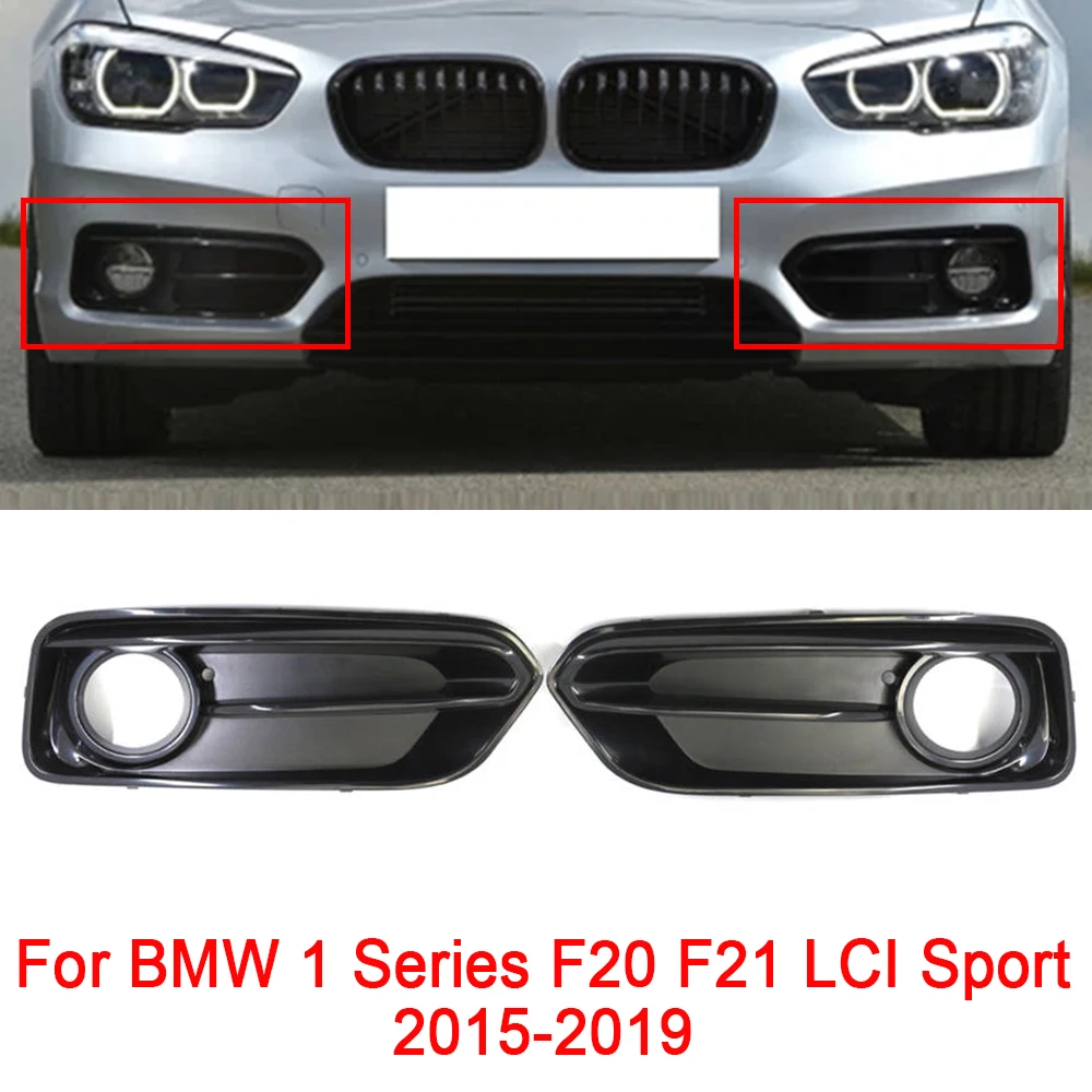 

1 Pair Front Bumper Fog Light Grille Cover Trim With Hole 51117371667 51117371668 For BMW 1 Series F20 F21 LCI Sport 2015-2019