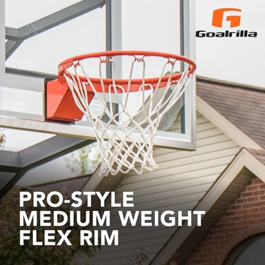 ProStyle Breakaway Medium Weight Basketball Hoop with Flex Rim for Outdoor Indoor Court Use Durable Adjustable Height Design fo