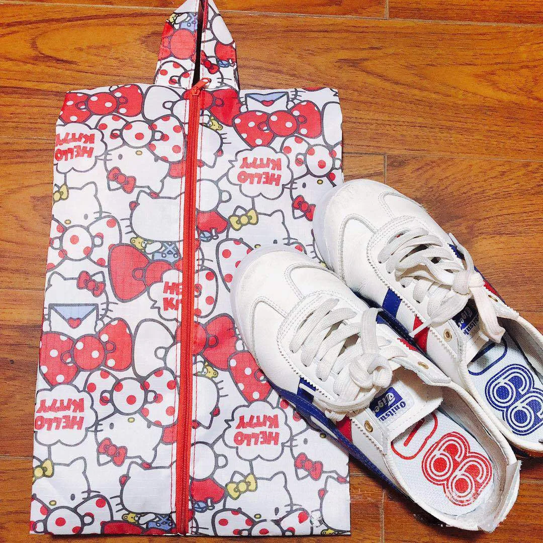 Cute Hello Kitty Anime Shoe Storage Bag Waterproof Dust Bag Shoe Cover Moisture Proof Towel Clothing Travel Shoe Bag