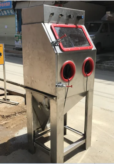 24 Year New Wet Sandblasting Machine Dustless Manual Wet Sand Blasting Cabinet Water Vapour for Sale
