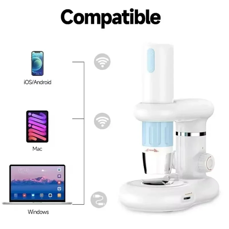 50x-1000x Wireless Charging WiFi Digital Microscope Handheld HD Camera Portable for Android iOS PC Using