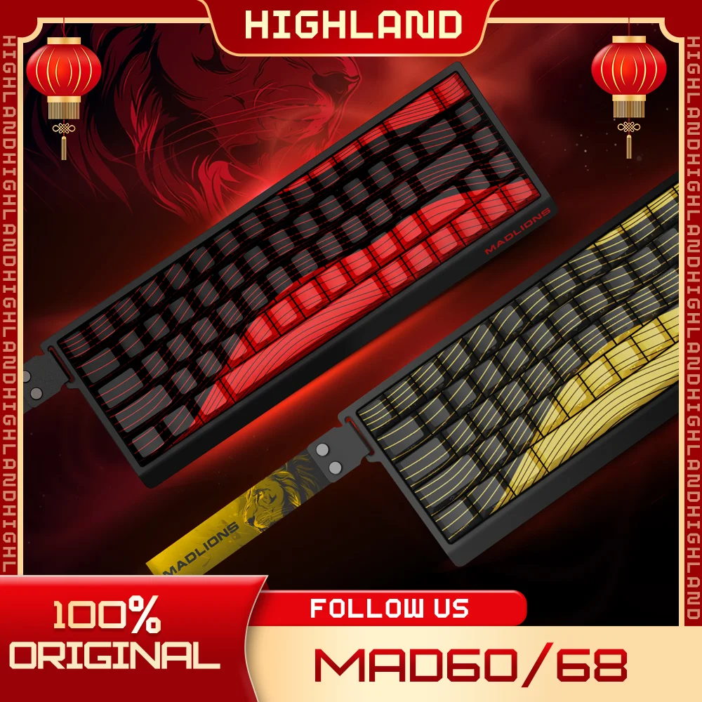 MADCATZ MAD 60/68HE/R Wired Keyboard Magnetic Switch Gaming Keyboard Hot Swap Rapid Trigger Customize Keyboard Gamer Accessories