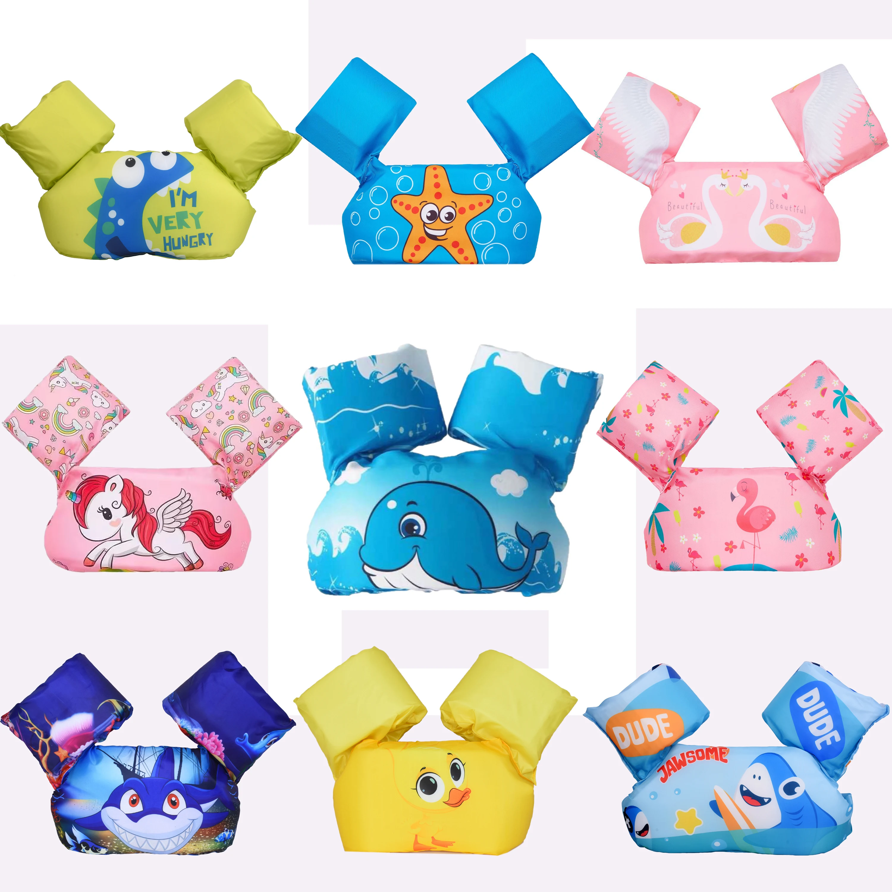 Baby Float Cartoon Arm Sleeve Life Jacket Swimsuit Foam Safety Swimming Training Floating Pool Float Swimming Ring puddle jumper