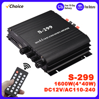 S-299 Mini 4.1 Audio Stereo Power Amplifier BT Portable Car and Home Dual-use 4*40W Remote Control Audio Amplifier