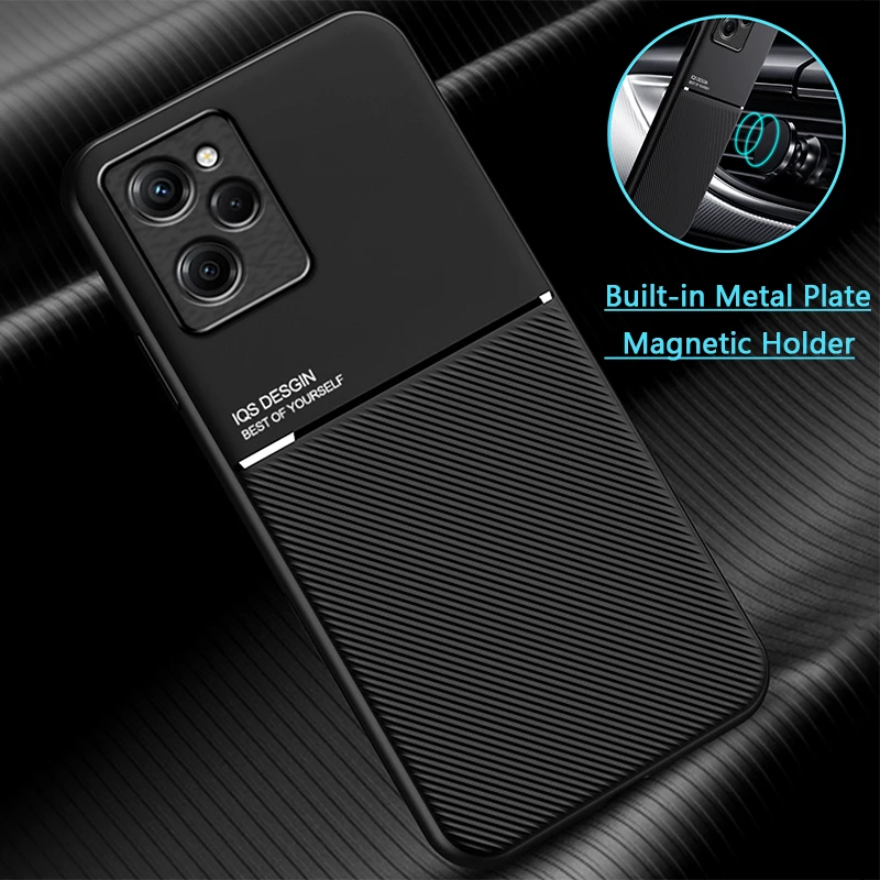 For Poco X5 Pro 5G Case Silicone Bumper Magnetic Holder Phone Case For Pocox5pro Poko Little X5pro X 5 Pro 5X Leather Back Cover