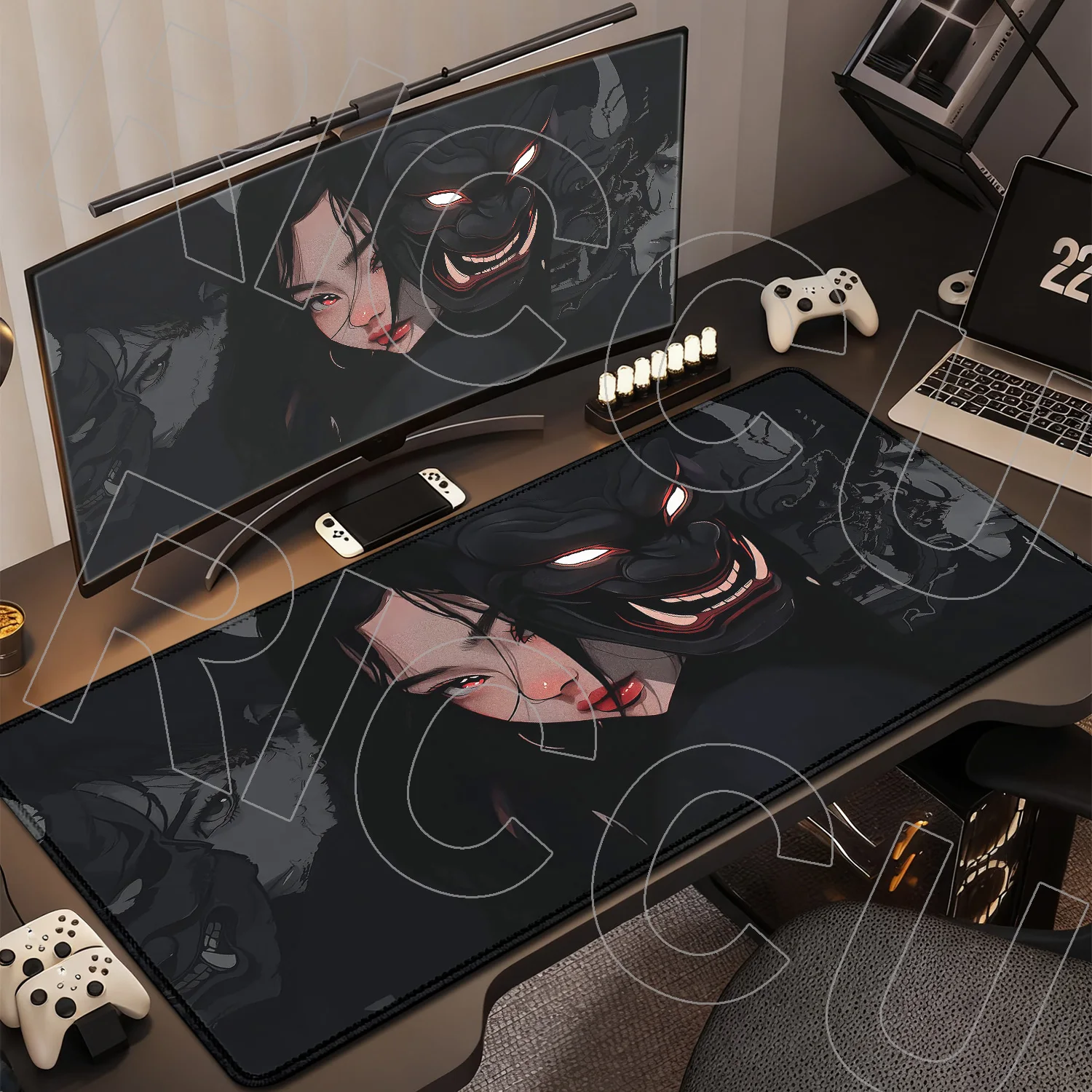 

Коврик для мыши XXL Gamer Mouse Pad Devil Mask Rubber Anime Girls, большой игровой коврик для мыши, максимальный размер 550x1000 мм, коврик для клавиатуры, настольный коврик