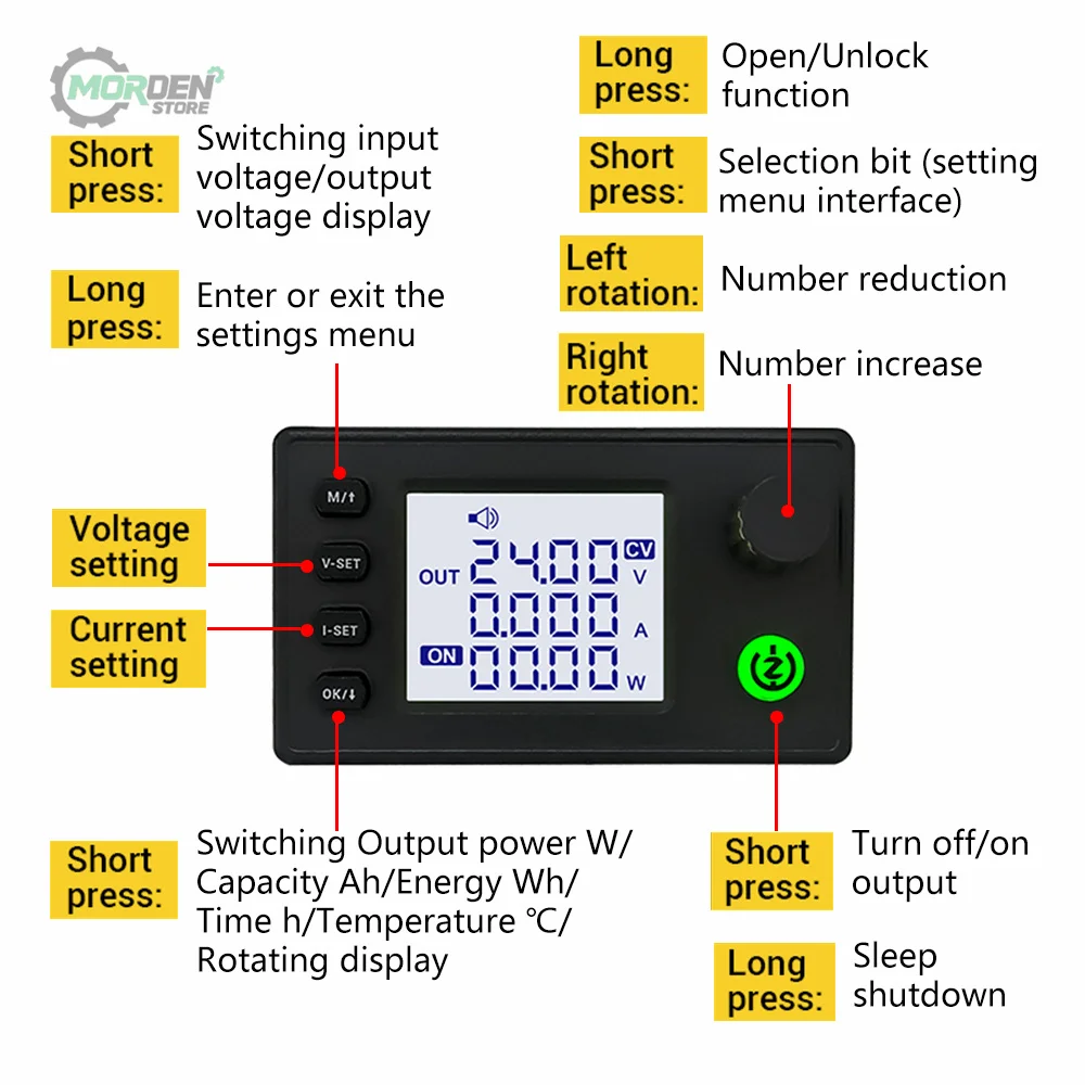 SK40/SK90 Buck Converter CC CV Step-Down Module LCD Adjustable Regulated Stabilized Voltage Power Supply