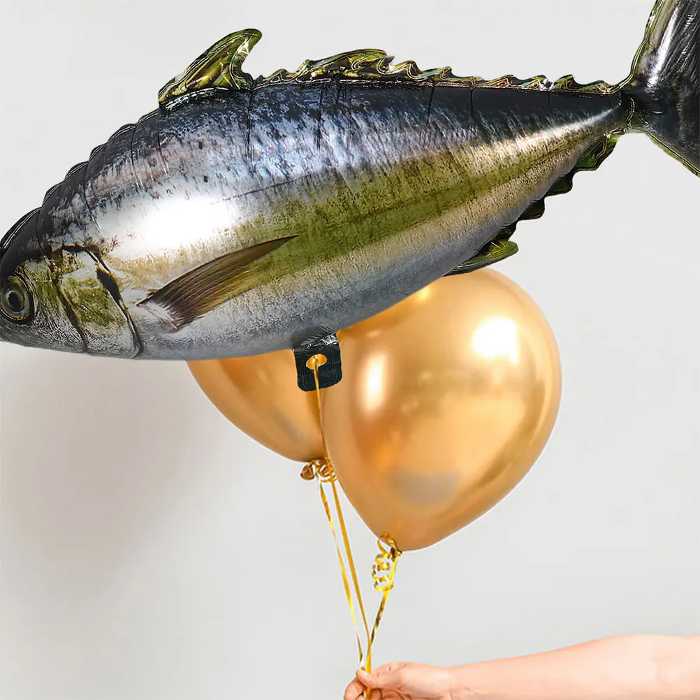 5 قطعة بالونات التونة واقعية نفخ الألومنيوم فيلم المحيط الحيوان زينة الحفلات لصيد الأسماك الاحتفال بعيد ميلاد موضوع البحر