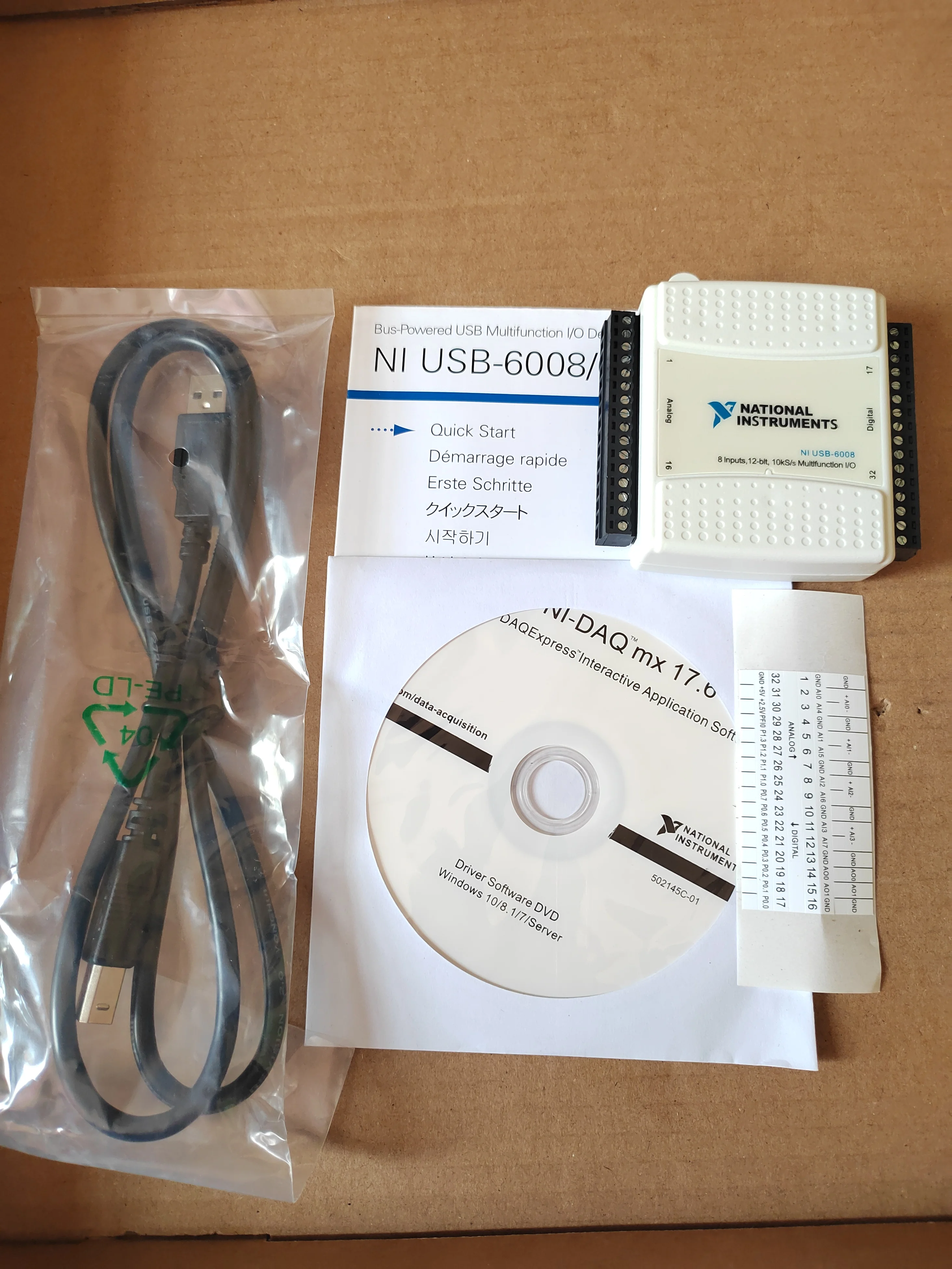Brand New USB-6009/6008 Data Acquisition Card 779026-01 Multifunction I/O Device with Data Cable