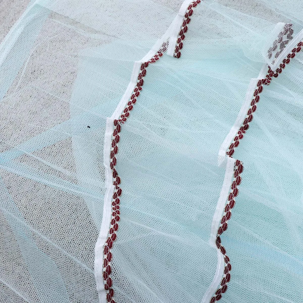 مظلة شبكية مستديرة باللون الأزرق المائي، شبكة لينة لسرير الأطفال الصغار، شبكة قابلة للتنفس لحماية سرير الطفل، حلقة معلقة على شكل قبة