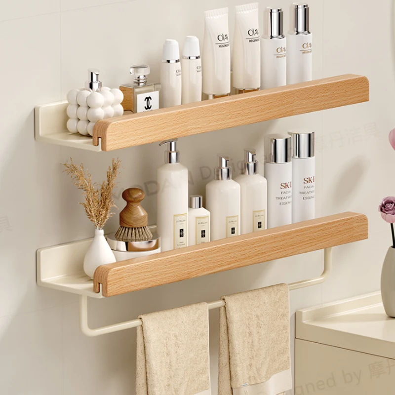 

Wooden living room bathroom shelf wall mounted bathroom toilet sink shelf wall storage rack Kitchen shelf storage