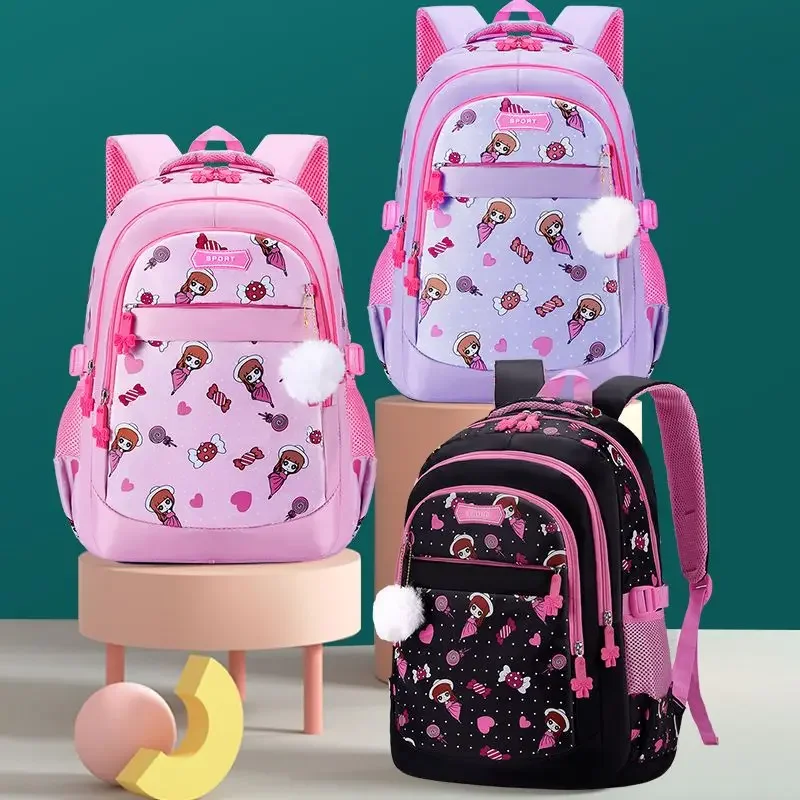 2025 New Schoolbag Primary School Students Girls Grade 1-6 Junior High School Oxford Girl Lightweight Bagpack Children Backpack