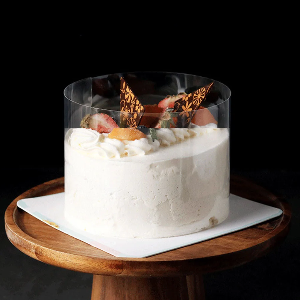 طوق كعكة موس، لفة شفافة لتزيين الكعك دون ضرر، سهل التنظيف، يعمل على مستلزمات الخبز ذات الحافة المحيطة