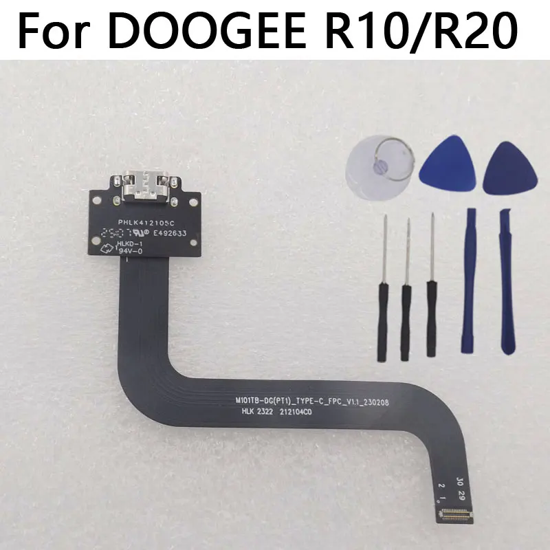New Original DOOGEE R10 R20 USB Board Base Charging TYPE-C Port Board With Transfer Cable flex FPC For DOOGEE R10 Tablet