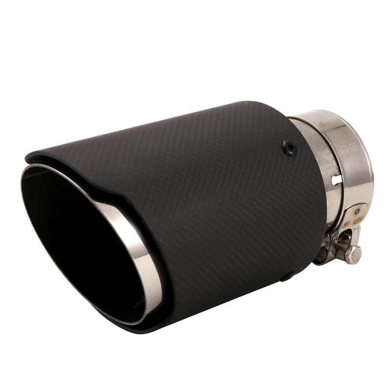 Car Matte Carbon Fiber Exhaust Tip Universal Car Exhaust Pipe Modification Tail Throat Clip-On Tail Pipe