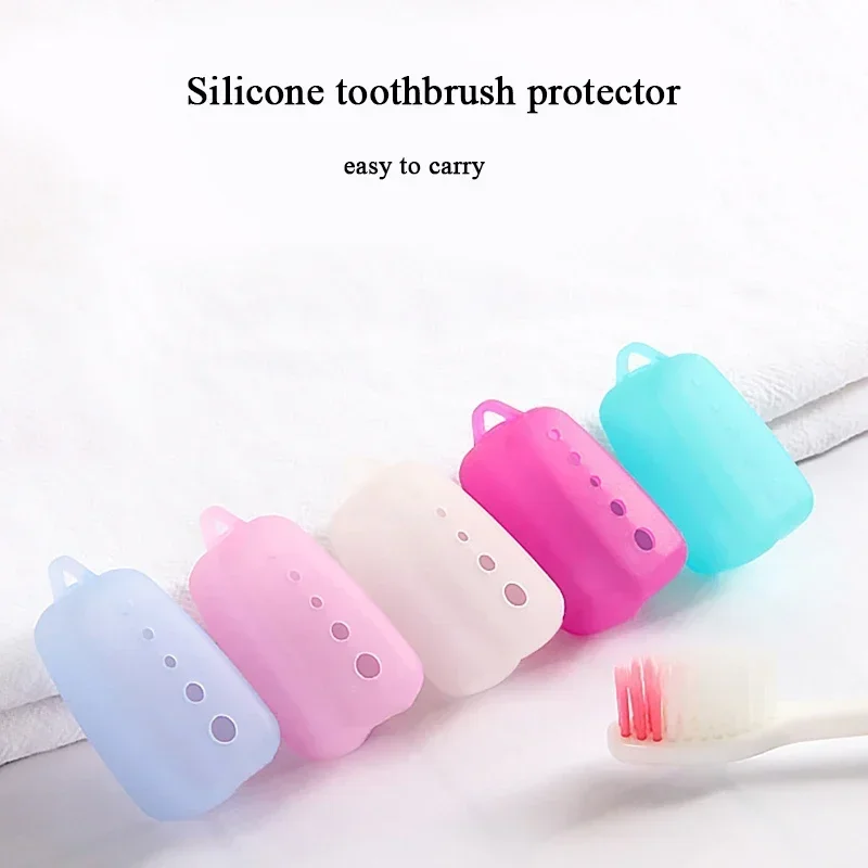 5pcs Toothbrush Covers Caps Portable Toothbrush Case Silicone Electric Toothbrush Head Cover Food Material Bathroom Accessories